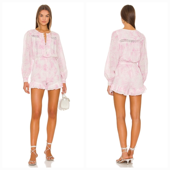 Tularosa Jordan Romper in Fuchsia Tie Dye